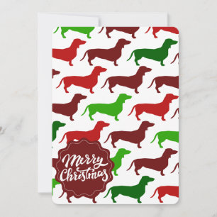 Feliz Navidad Patrón de perro vienés Dachshund
