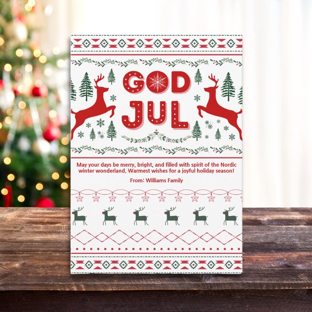 Feliz Navidad Patrón Escandinavo Tarjeta de Navida (Subido por el creador)