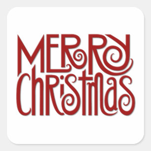 Feliz Navidad Pegatina de Plaza Roja