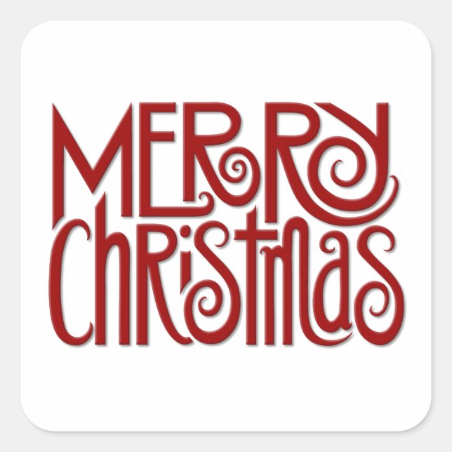 Feliz Navidad Pegatina de Plaza Roja (Anverso)