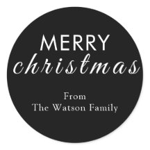 Feliz Navidad Pegatina de Ronda de Guión Moderno