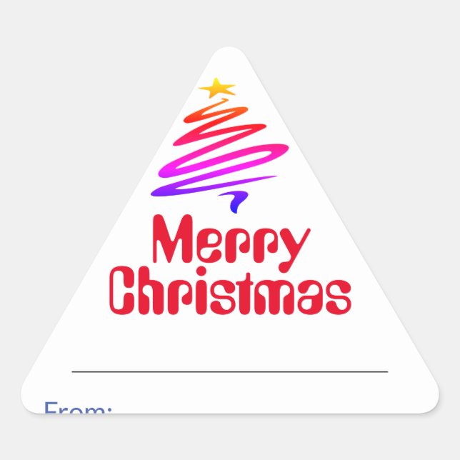 Feliz Navidad. Pegatina de triángulo actual de Nav (Anverso)