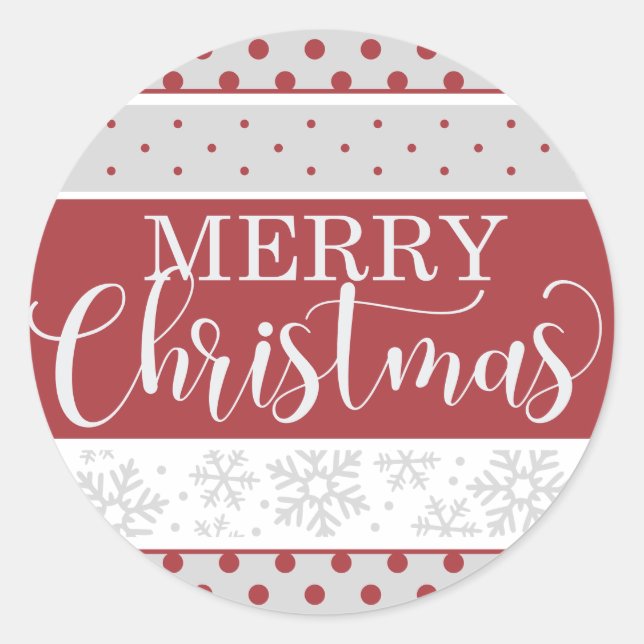 Feliz Navidad Pegatina decorativo rojo y blanco