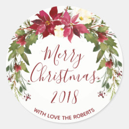 feliz navidad pegatina etiqueta holly