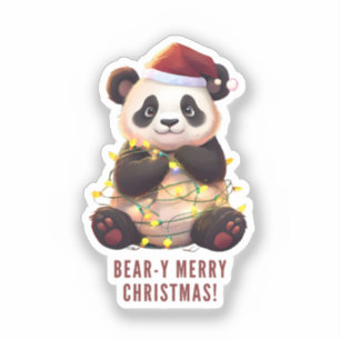 ¡Feliz Navidad! Pegatina Panda de juguete