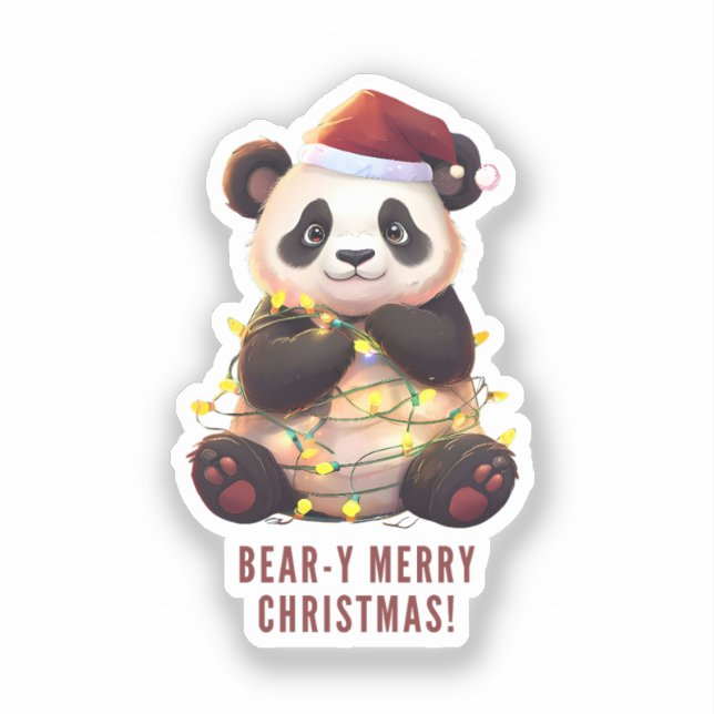 ¡Feliz Navidad! Pegatina Panda de juguete (Anverso)
