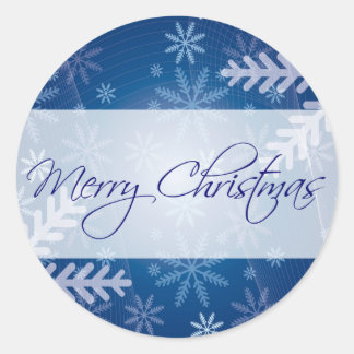 Feliz Navidad Pegatinas de la Ronda de Copos de Ni