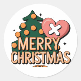 Feliz Navidad Pegatinas de la ronda de Pegatinas