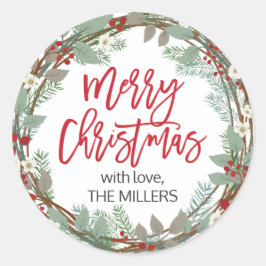 Feliz Navidad Pegatinas de regalo de ida y vuelta 