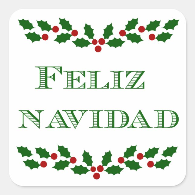 Feliz Navidad - pegatinas en verde (Anverso)