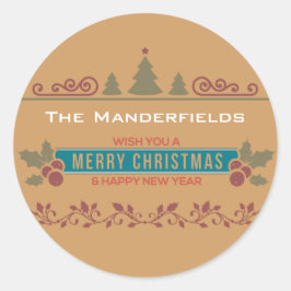 Feliz Navidad Pegatinas navideñas personalizadas
