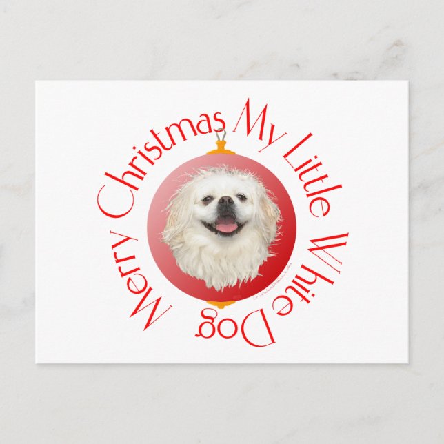 Feliz Navidad Pekinés Blanco (Anverso)