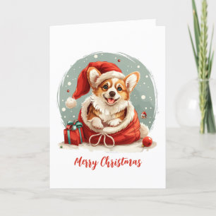 Feliz Navidad Pembroke Corgi galés cachorros