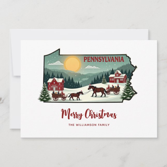 Feliz Navidad Pensilvania Estado personalizado (Anverso)
