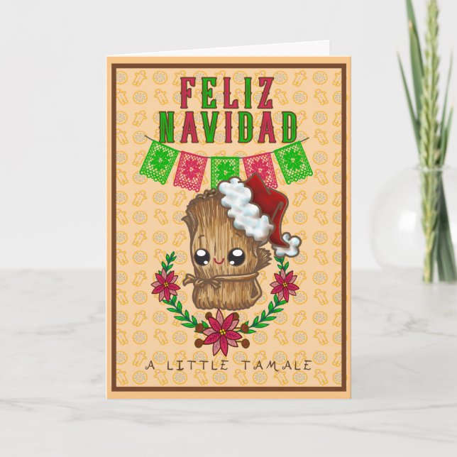 Feliz Navidad - Pequeño Tamal (amarillo) Bilingüe (Anverso)