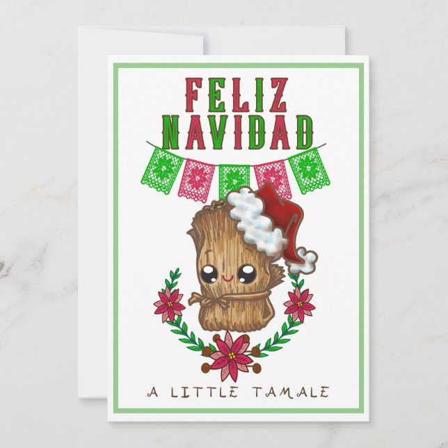 Feliz Navidad - Pequeño Tamal Texto Español/Inglés (Anverso)