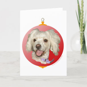 Feliz Navidad Perrito Blanco Caniche / Bichon