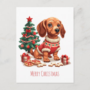 Feliz Navidad Perrito Dachshund Galletas Navideñas