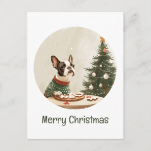 Feliz Navidad perro Boston Terrier