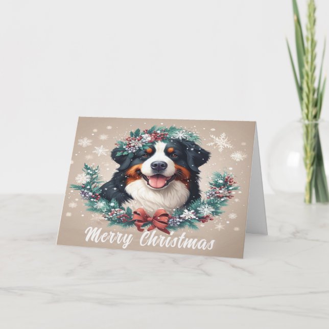 Feliz Navidad Perro de montaña bernés Navidad (Anverso)