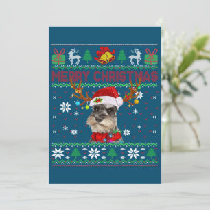 Feliz Navidad Perro feo Schnauzer Santa Hat