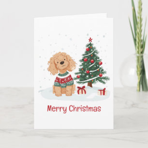 Feliz Navidad Perro Goldendoodle