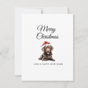Feliz Navidad perro labrador de chocolate