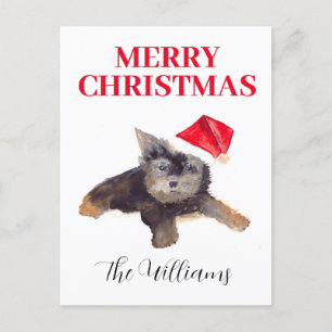 Feliz Navidad Perro Mascota Animal Elegante acuare