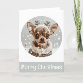 Feliz Navidad Perro reno Chihuahua