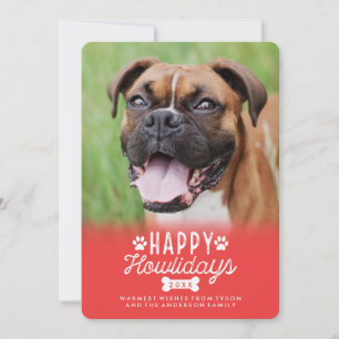 Feliz Navidad Perro Rojo Tarjeta de Foto de Navida