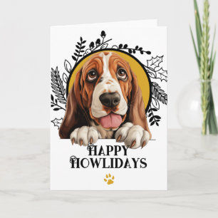 Feliz Navidad Perro Sabueso Basset Christmas