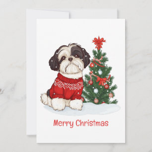 Feliz Navidad Perro Shih Tzu