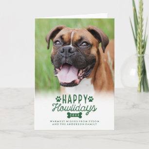 Feliz Navidad Perro Tarjeta de Foto Doblada Howlid