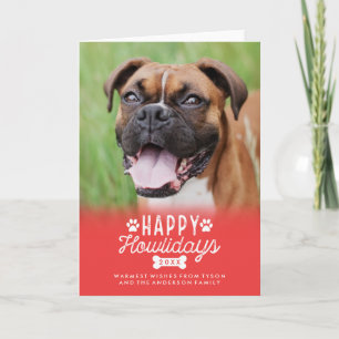 Feliz Navidad Perro Tarjeta de Foto Dobleada