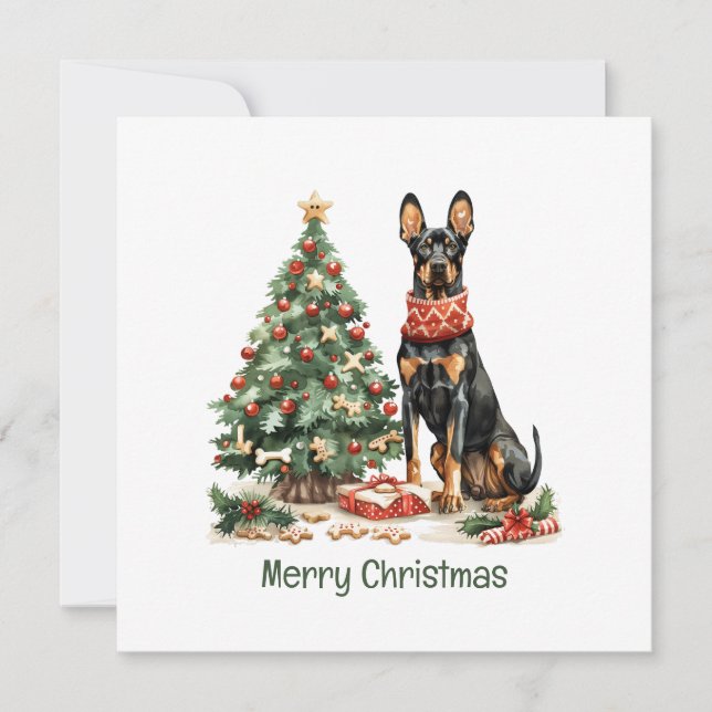 Feliz Navidad Perros Dobermann (Anverso)