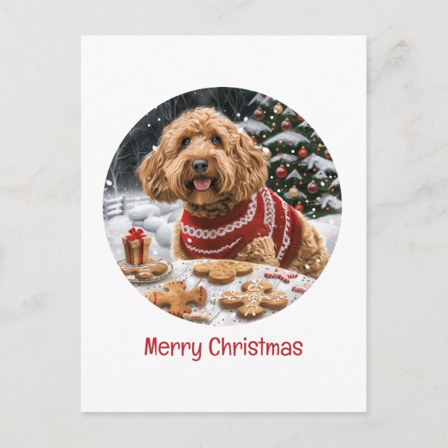 Feliz Navidad Perros Goldendoodle (Anverso)