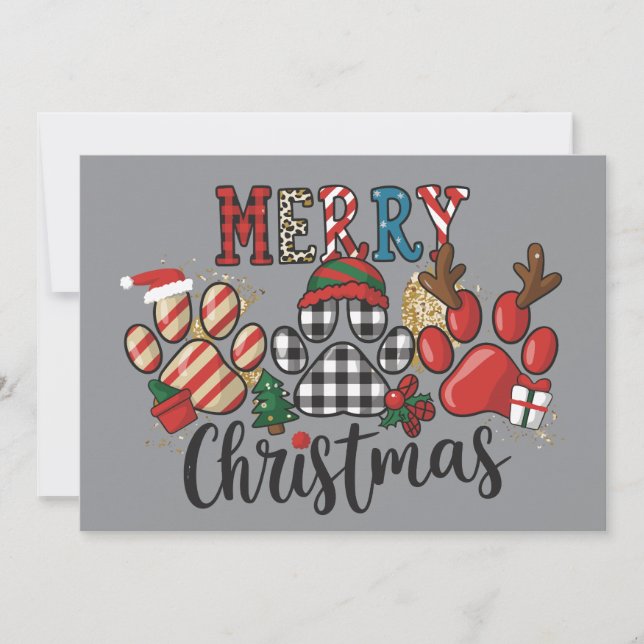 Feliz Navidad Perros Mamá Perros Patas  (Anverso)