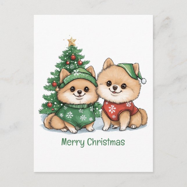 Feliz Navidad Perros Pomeranos (Anverso)