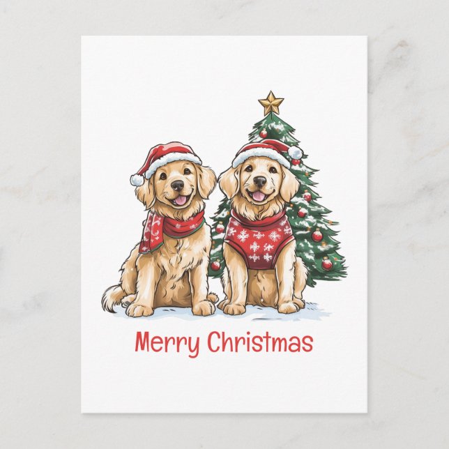 Feliz Navidad Perros recuperadores de oro (Anverso)