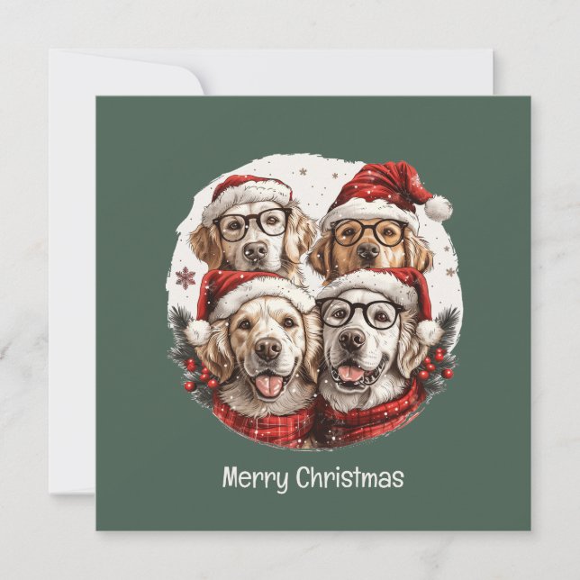 Feliz Navidad Perros recuperadores de oro (Anverso)