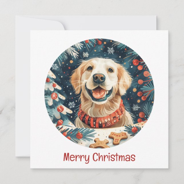 Feliz Navidad Perros recuperadores de oro (Anverso)