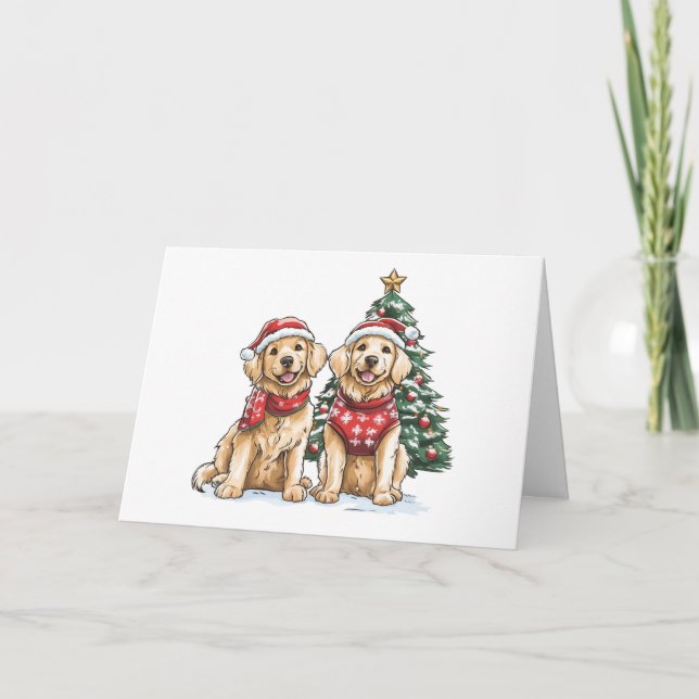 Feliz Navidad Perros recuperadores de oro (Anverso)