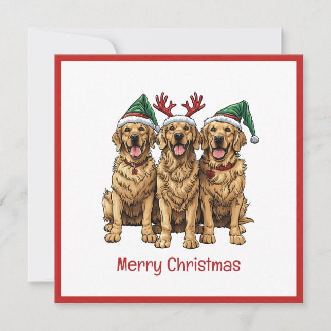 Feliz Navidad Perros recuperadores de oro (Anverso)