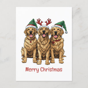Feliz Navidad Perros recuperadores de oro