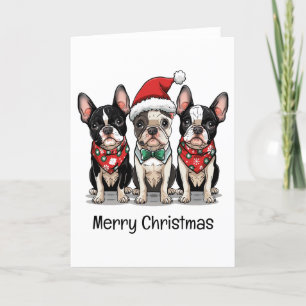 Feliz Navidad Perros Terrier de Boston