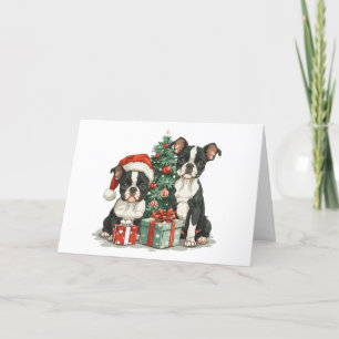Feliz Navidad Perros Terrier de Boston
