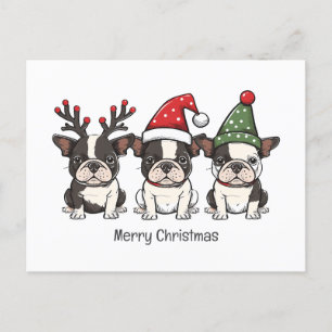 Feliz Navidad Perros Terrier de Boston