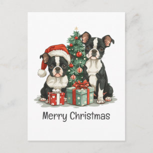 Feliz Navidad Perros Terrier de Boston