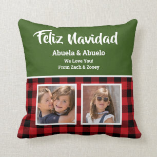 Feliz Navidad Personalizable 2 Cojín decorativo de