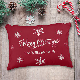 Feliz Navidad Personalizada Almohada de Acento Roj